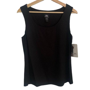 Donna Fashions Black Round Neck Stretch Sleeveless Tank Top Size L
